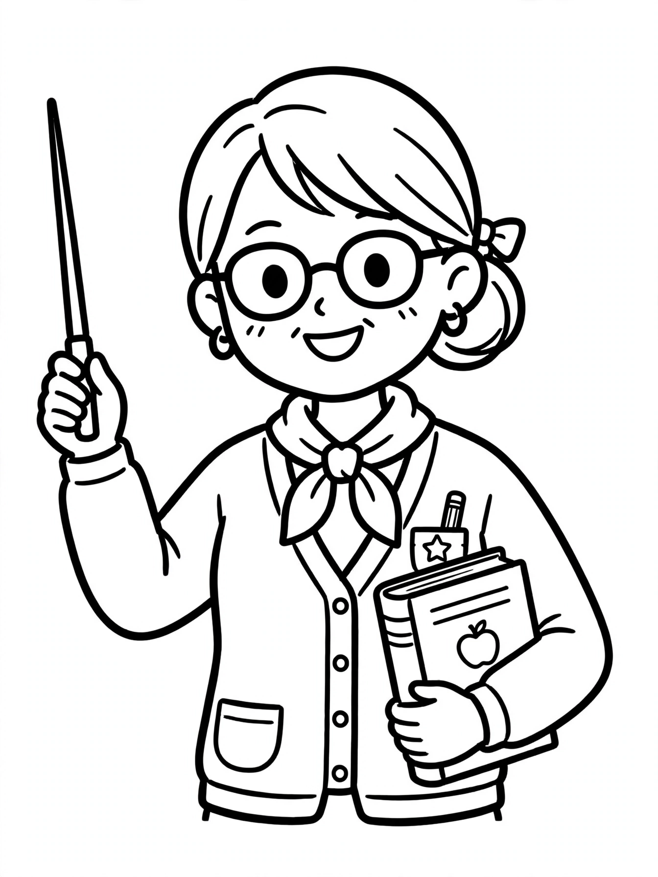 Desenho de Professora para colorir
