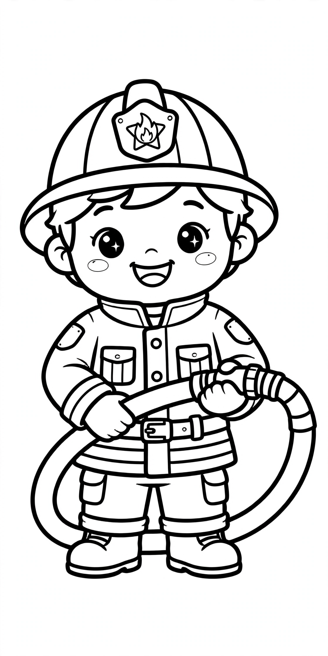 Desenho de Bombeiro para colorir