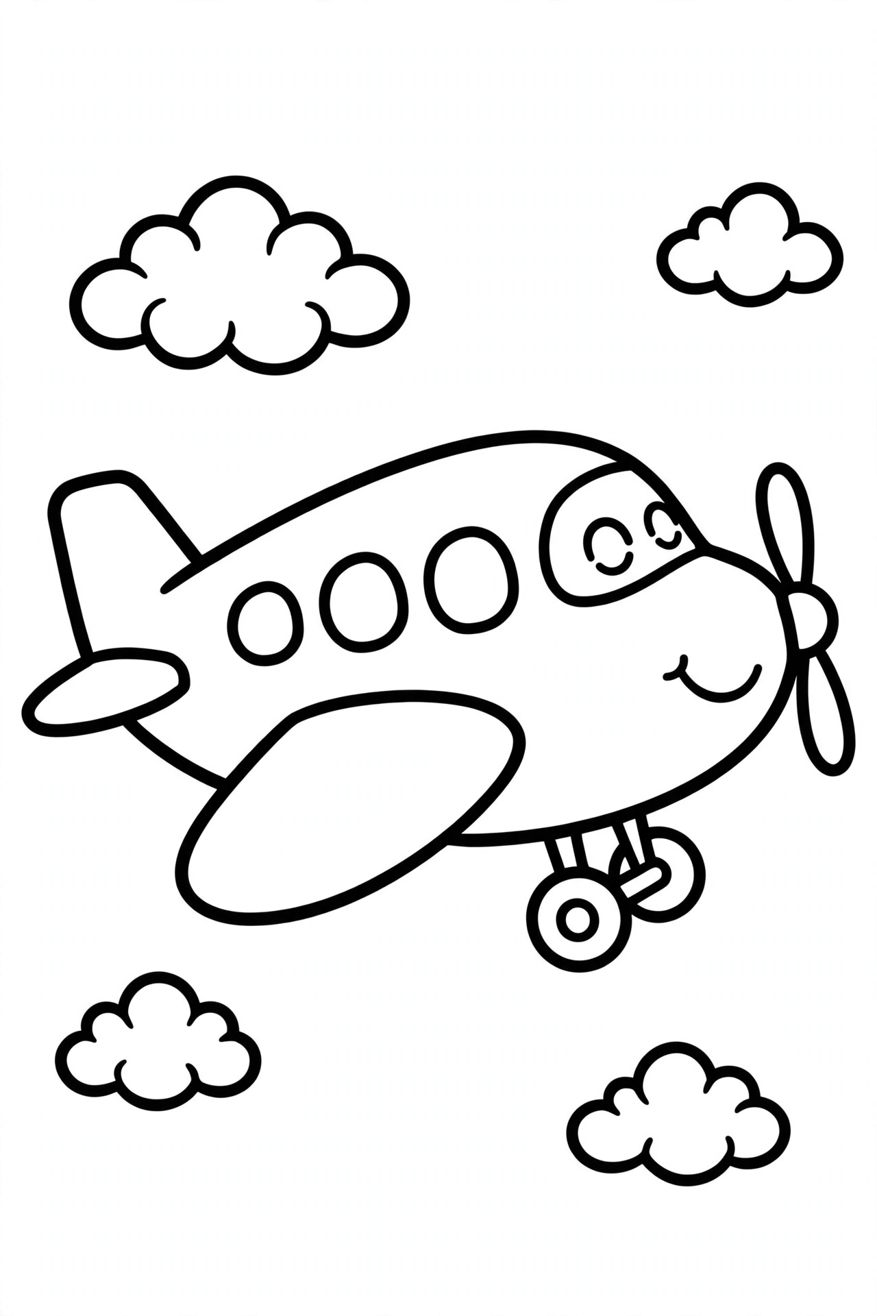 Desenho de avião para colorir