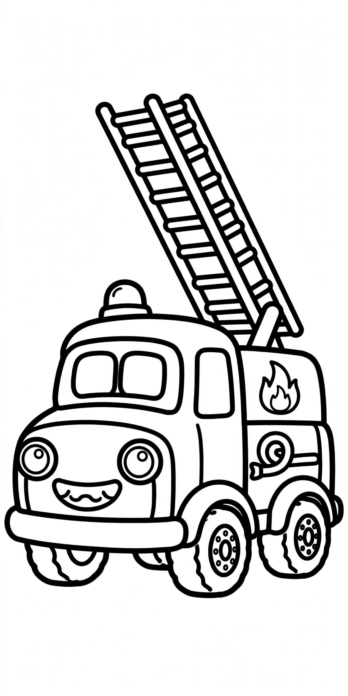 Desenho de Carro de Bombeiros para colorir